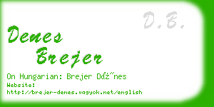 denes brejer business card